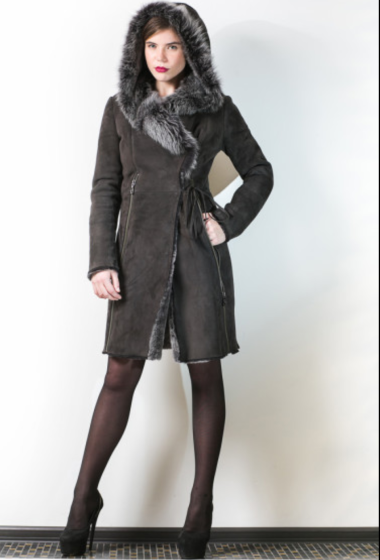 Дубленка Тоскана, KK-309, серая