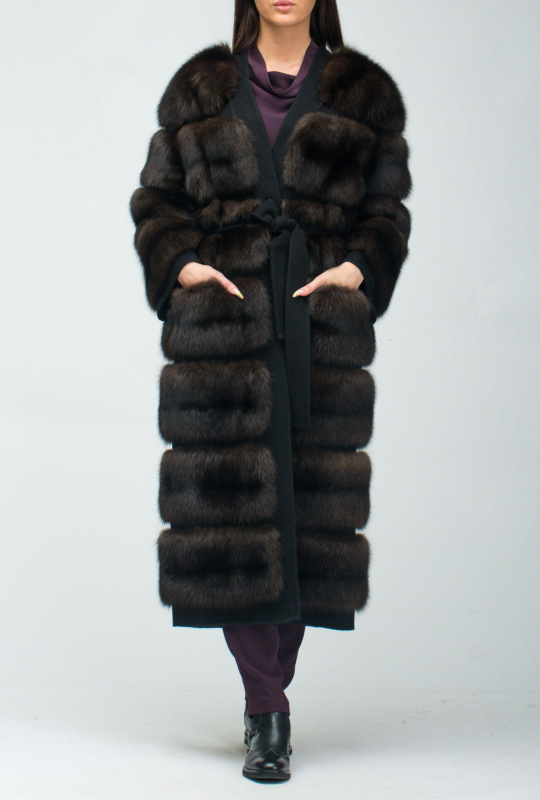 Шуба из соболя, 18FG170PIOR, черный