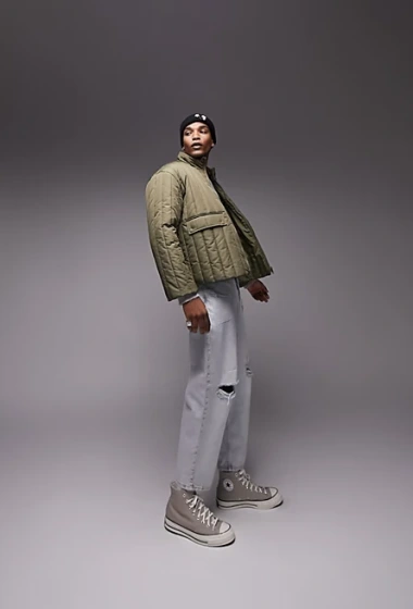 Стеганая куртка, 115960451, зеленый